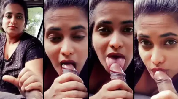 Desi Bhabhi Blowjob in Car Sucking his Huge Dick Viral Video